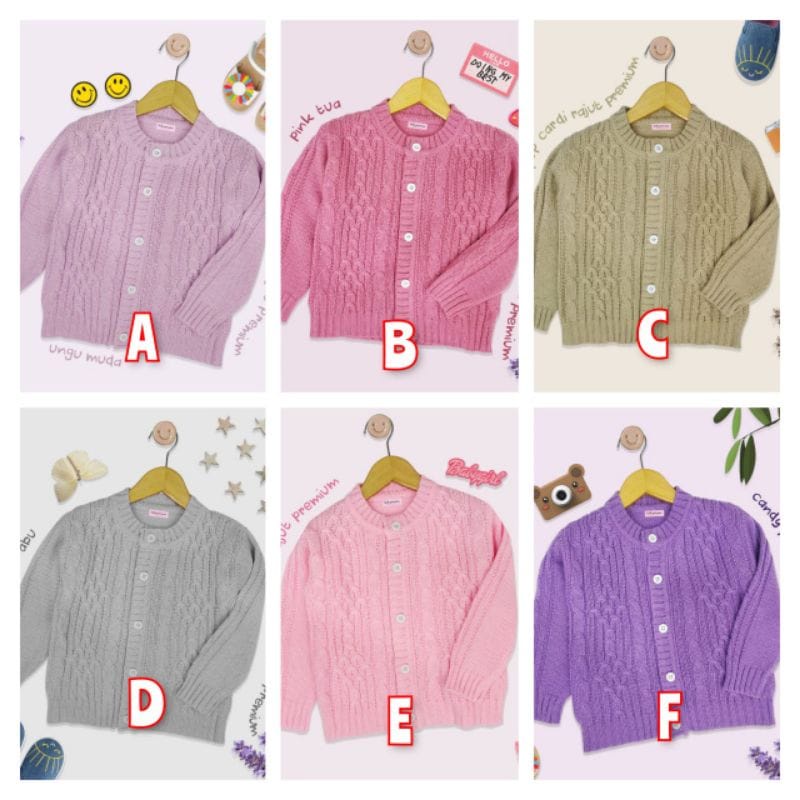 PAKAIAN CARDIGAN ANAK  CANDY POP CARDI RAJUT PREMIUM