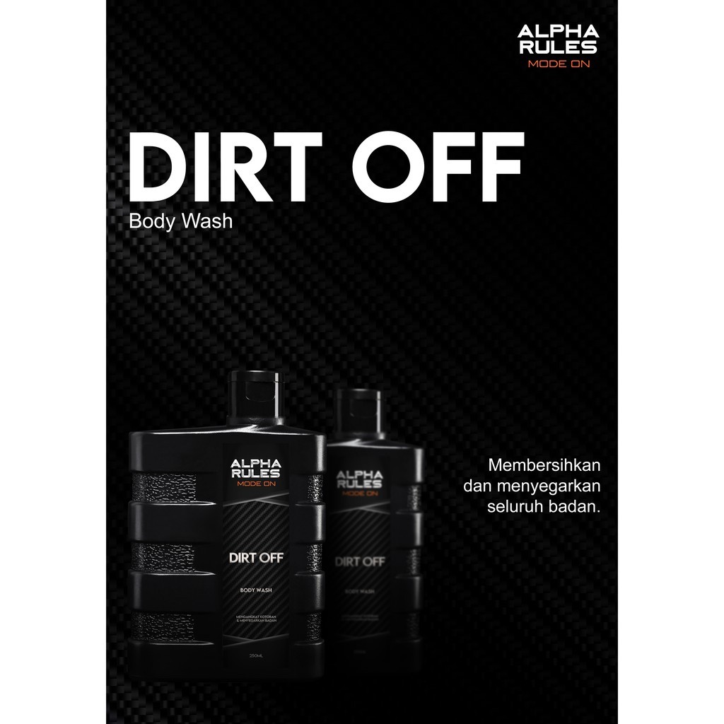 Alpha Rules Dirt Off 250ml Body Wash Males Cleaner Alpharules Pria