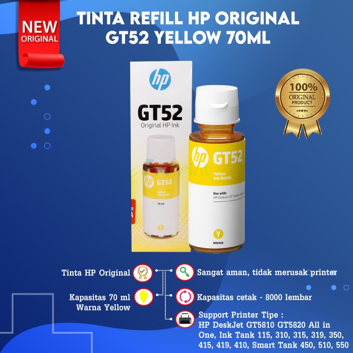 Tinta GT53 GT52 1VV22AA M0H54A M0H55A M0H55A Printer 115 315 615