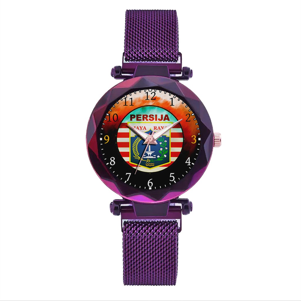 Jam Tangan Wanita Custom - Jak Angel PERSIJA MOTIF 1 Free Box &amp; Batre Cadangan