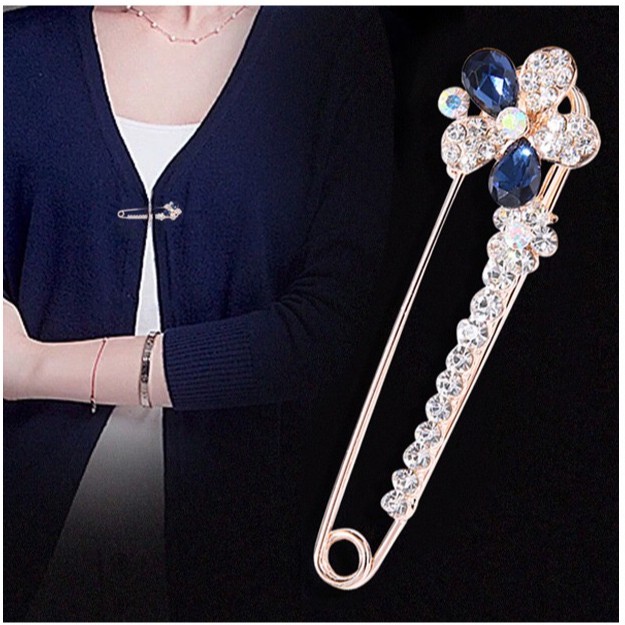 Versi korea Kepribadian Shiny Bros Berlian Imitasi Lebah Peacock Bros Mutiara Bros Unisex Semua Pertandingan Bros-2