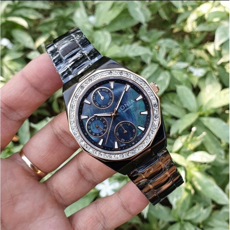 JAM TANGAN BONIA WANITA 10438 BLACK NAVY ROSEGOLD ORI BM