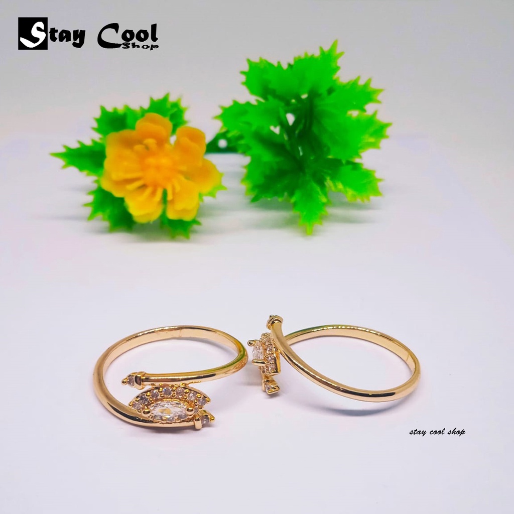 Cincin Xuping MODEL TERBARU 2021 Wanita Korea Import - Warna Emas -TERBA