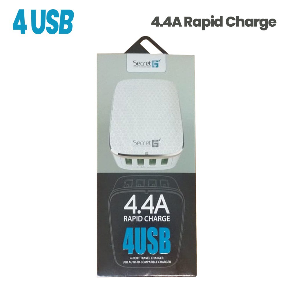 Charger Station Travel Secret-G Auto-ID 4.4A 4 Port USB A4404