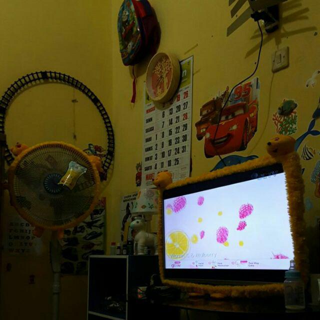 Home Set Bando Tv Dan Kipas Bahan Bulu Snail
