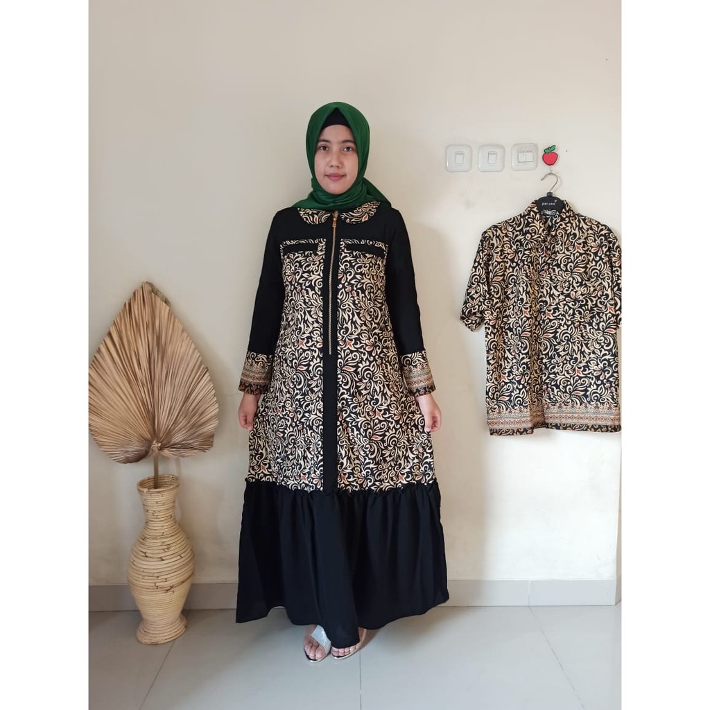 TRS COUPLE_GAMIS BATIK COUPLE TERBARU GAMIS BATIK TERBARU 2020 GAMIS BATIK TERLARIS COD