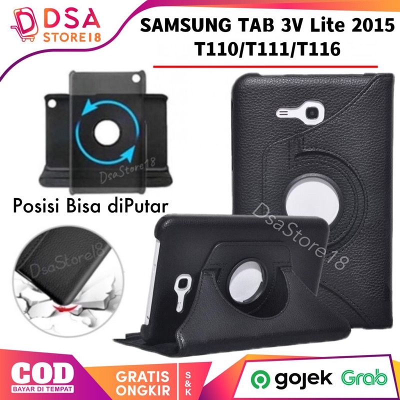 Case Samsung Tab 3V/3 Lite SM-T110 T111 T116 / Casing Samsung Tab 3V 3 Lite Rotary 360° Flip Cover C
