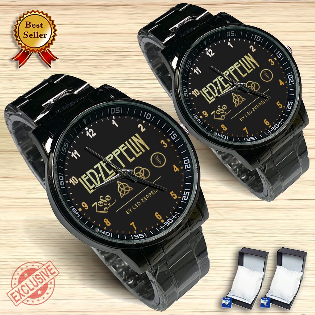 {Exclusive} Jam Tangan Couple LED ZEPPELIN BAND - 2 (Satuan/Seapasang)