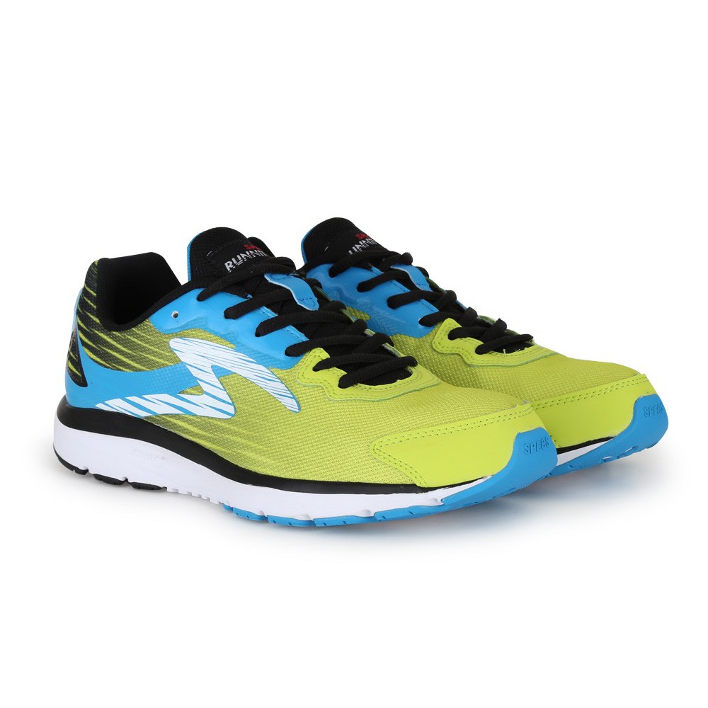 Sepatu Running Specs 200439 Road King Toxic Green Rock Blue Black Whit