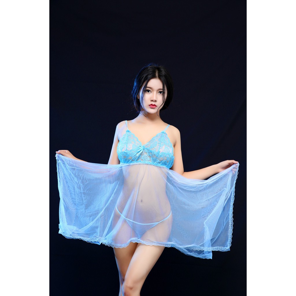 (COD) Baju tidur Wanita Murah Sexy Lingerie G String Renda Transparan Piyama Set a125-