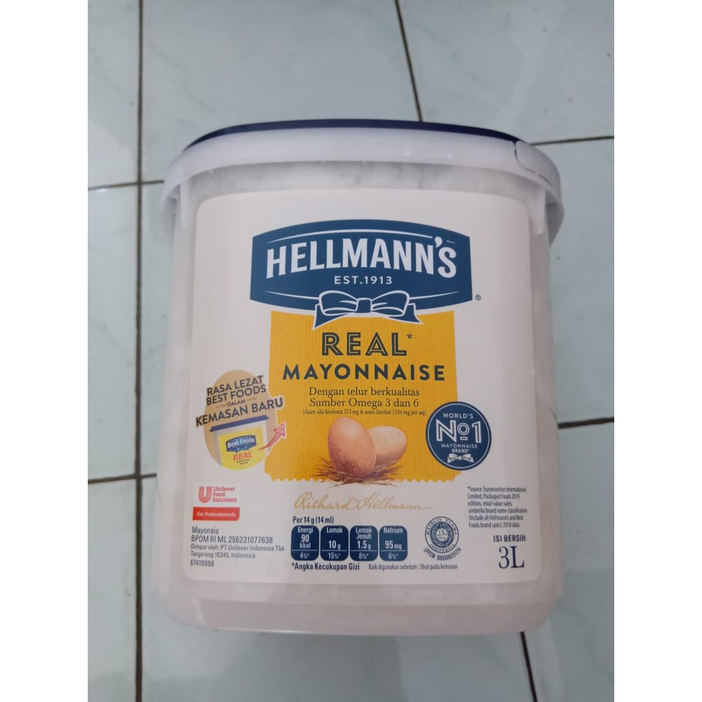 

MAYONAISE HELLMANN'S 3 LITER BEST FOOD KEMASAN BARU