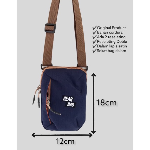 Tas HP Selempang kecil Pria Wanita GEARBAG FLICK Sling bag Cluch Bag distro - GEARBAG 13146