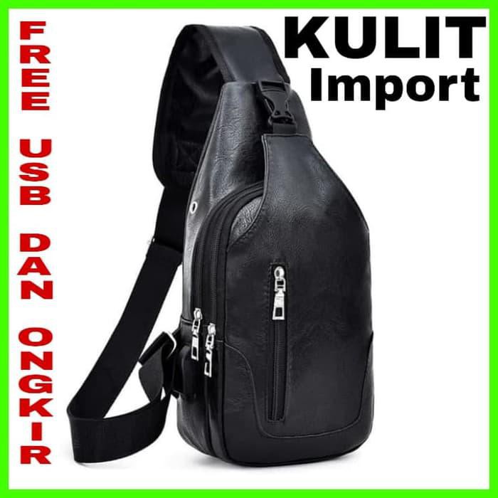 Terlaris WAISTBAG KULIT ASLI / WAIST BAG WANITA / WAIST BAG PRIA KULIT ASLI - Hitam