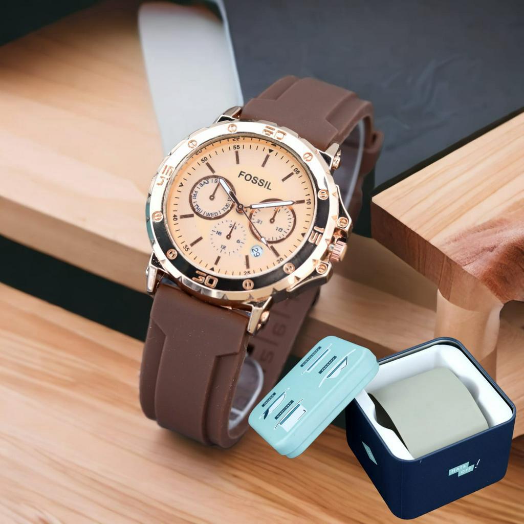Jam Tangan F728 Water Resistance Tanggal Aktif Chrono Off inc.Box