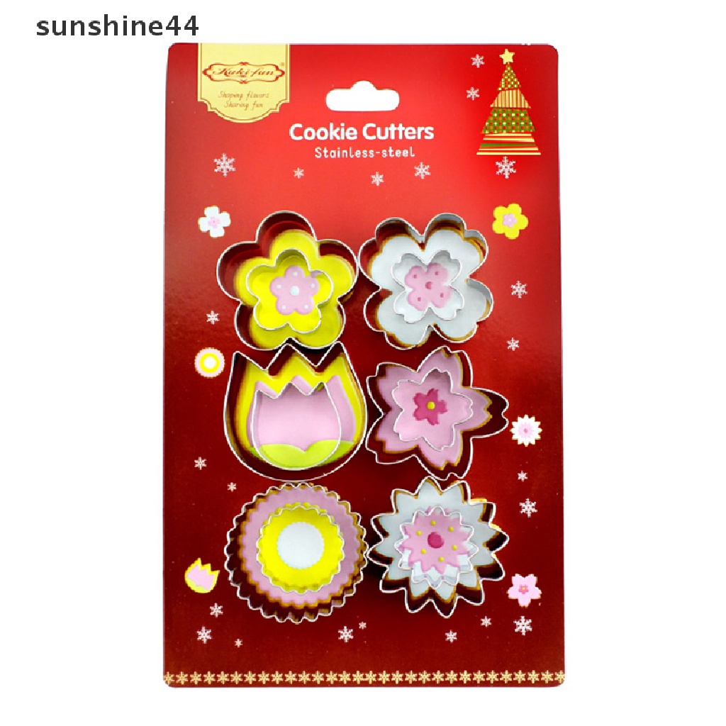 Sunshine 12Pcs / Set Cetakan Kue / Fondant Bentuk Bunga Calyx