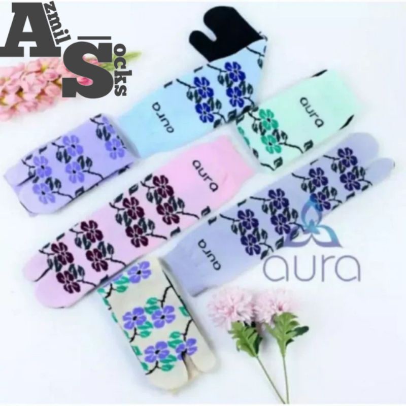 Kaos kaki Jempol AURA motif warna