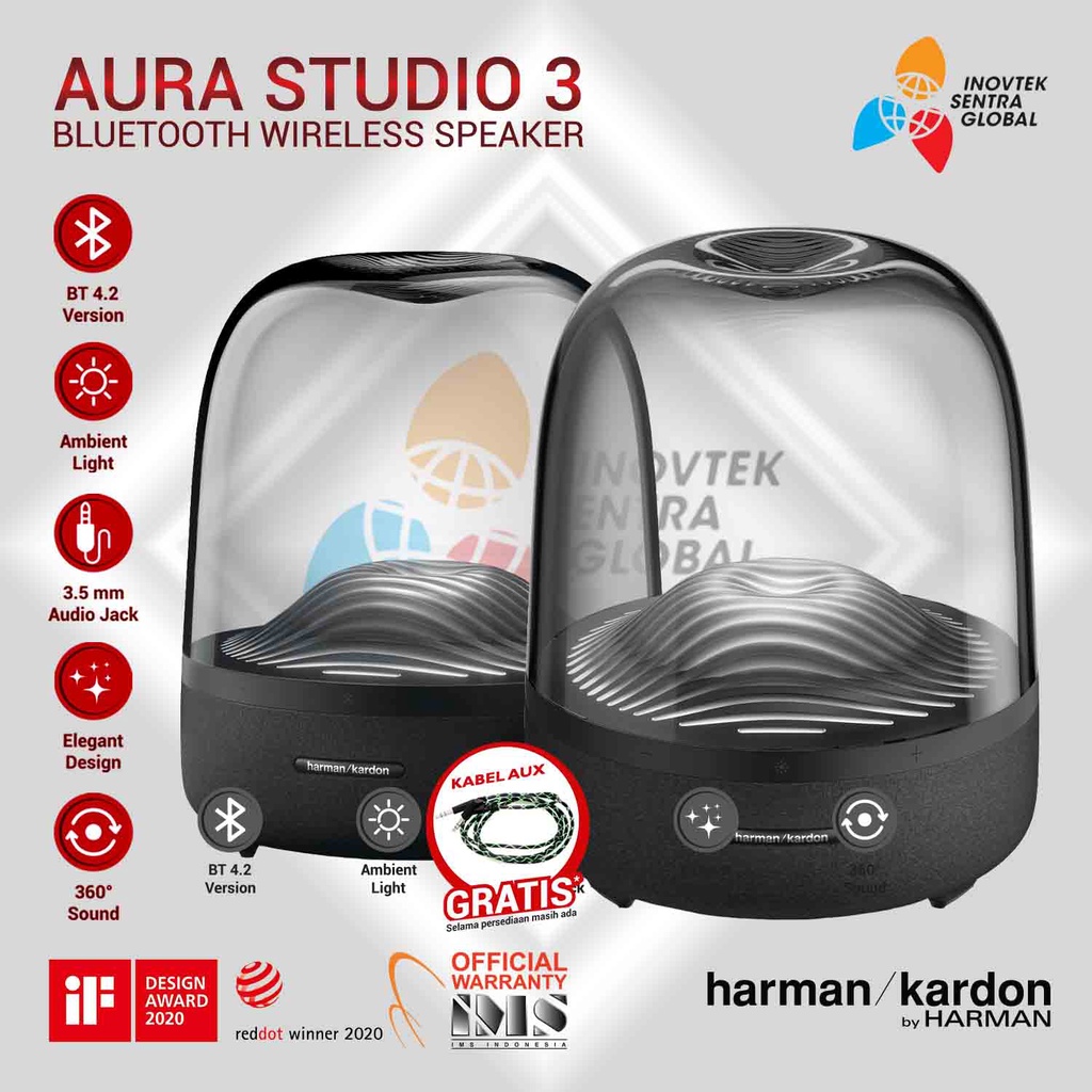 Harman Kardon Aura Studio 3 Wireless Bluetooth Speaker - Garansi Resmi