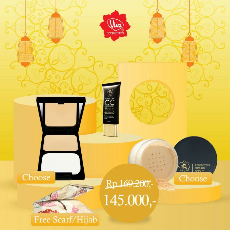 Paket Complexion Viva CC Cream Foundation Perfection Loose Powder Two Way Cake