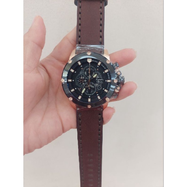 JAM TANGAN PRIA / ALEXANDRE CHRISTIE CRONOGRAPH 6564MC / TALI KULIT