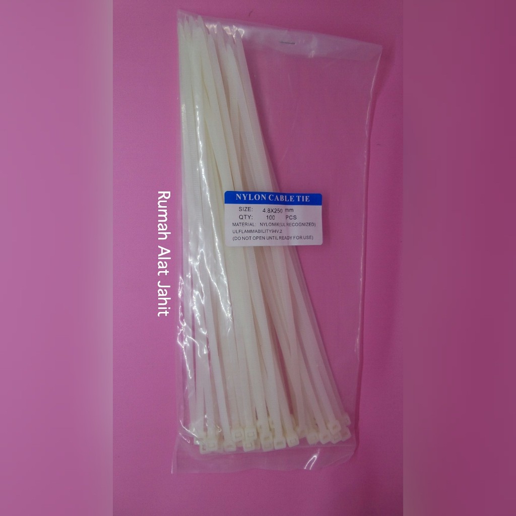 Nylon Kabel Tis / Cable tie / Pengikat Kabel Ukuran 4,8 x 250 mm