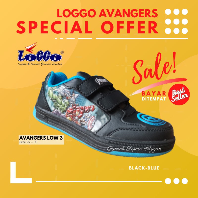 Sepatu Anak Karakter Loggo Avangers low 3 ORIGINAL
