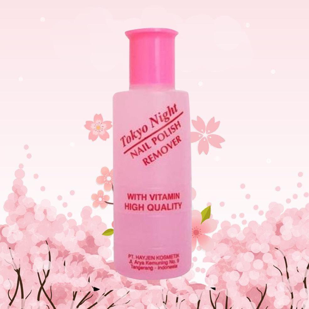 `ღ´ PHINKL `ღ´ ˜”*°• tokyo night •°*”˜ aseton pink tokyo night botol plastik penghapus kutek lembut di kulit anti kering
