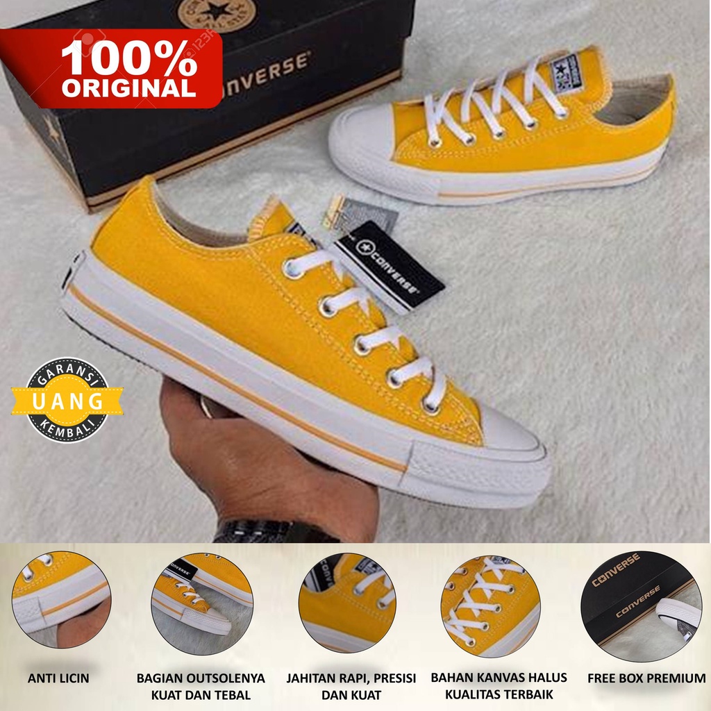 sepatu converse All Star kuning / spatu sneakers sneaker shoes kasual pria laki laki cowok cowo dewa