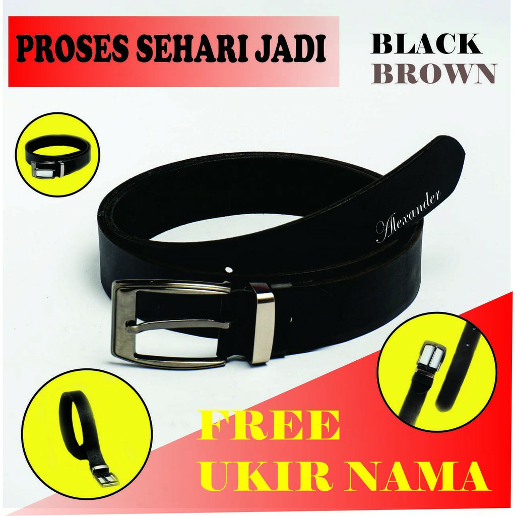 Ikat pinggang pria kulit asli bisa ukir nama