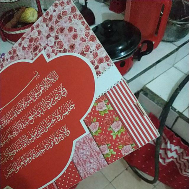 Kaligrafi Red Shabby Chic Mdf