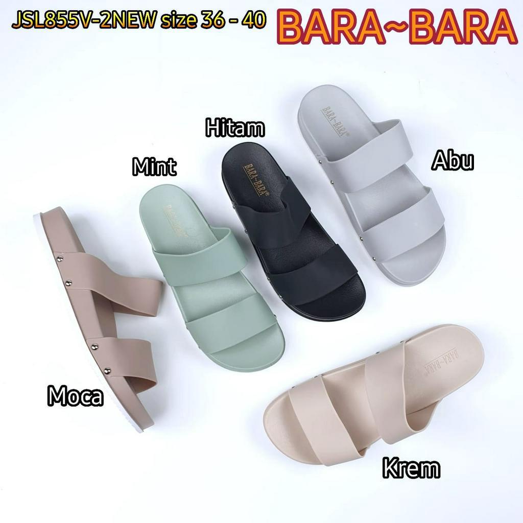 BARA BARA ORIGINAL jelly sandal karet empuk murah wanita barabara sendal selop import JSL855V-2NEW