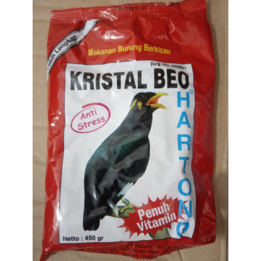 Kristal Beo Pakan Makanan Burung Berkicau Kicau Anti Stress Pur Voer