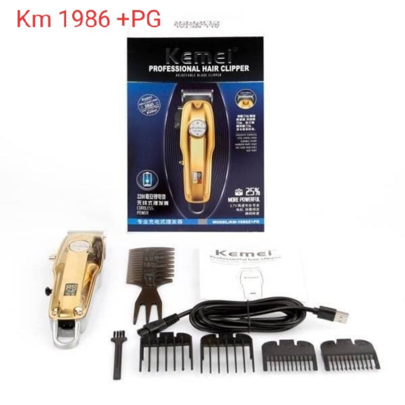 Mesin alat cukur rambut KEMEI km 1986+PG. Mesin cukur rambut elektrik. Mesin cukur rambut charger