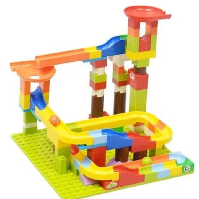Mainan Anak DIY LEGO DUPLO RACE BALL RAIL~Lego Seluncur Bola 125 pcs