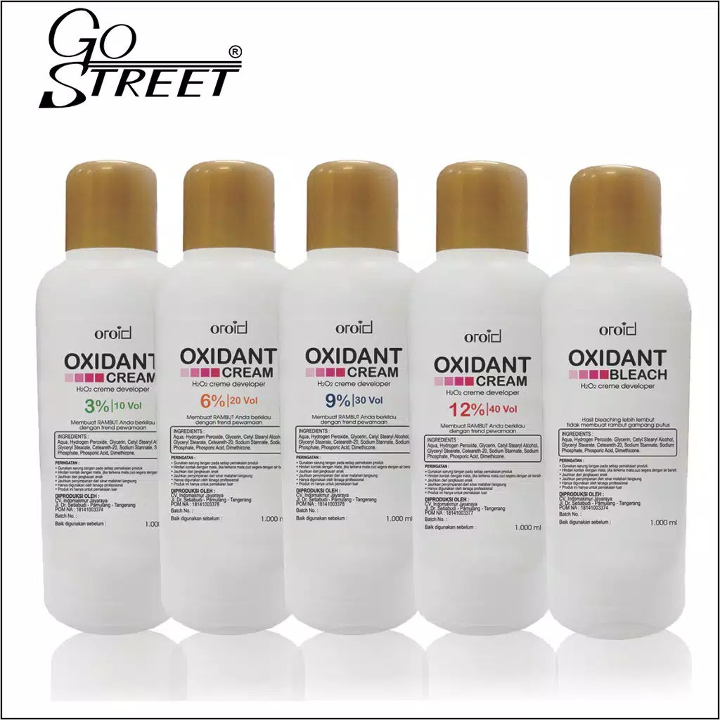 GO Street Oroid Peroxide Cream Developer 1 Liter | Oxydant Pencampur Cat Rambut