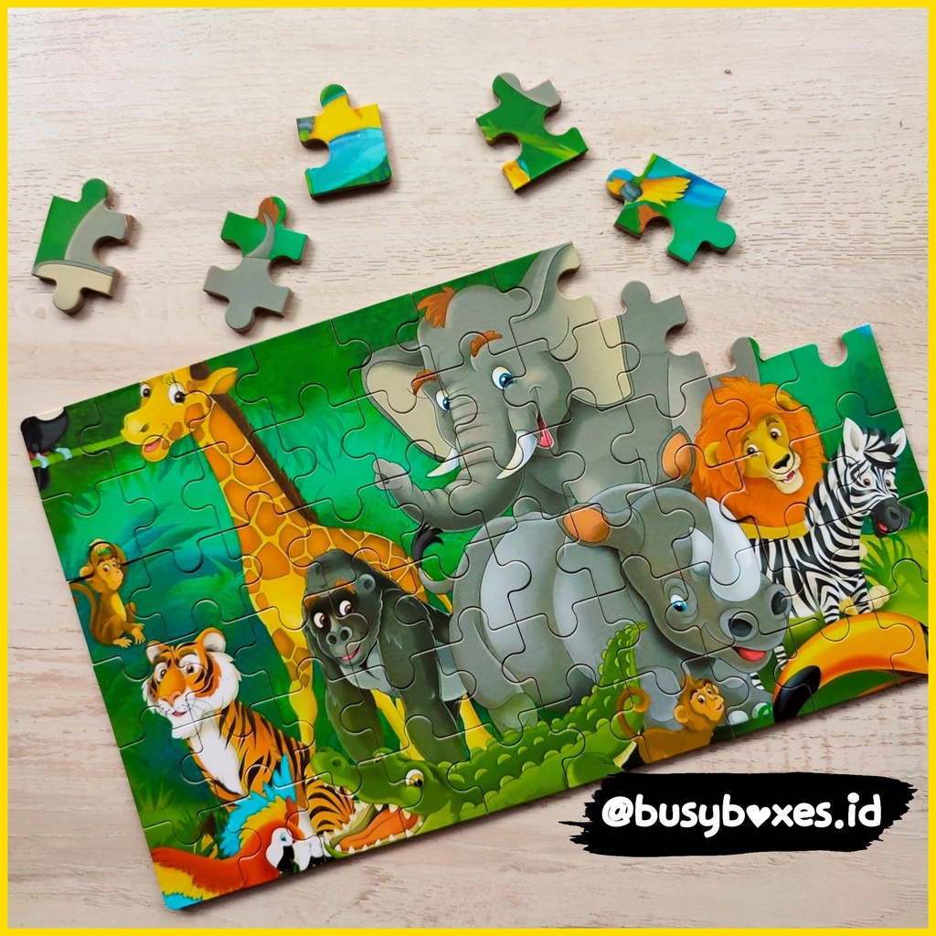 [busyboxes.id] Mainan Edukasi puzzle kayu animals kebun binatang