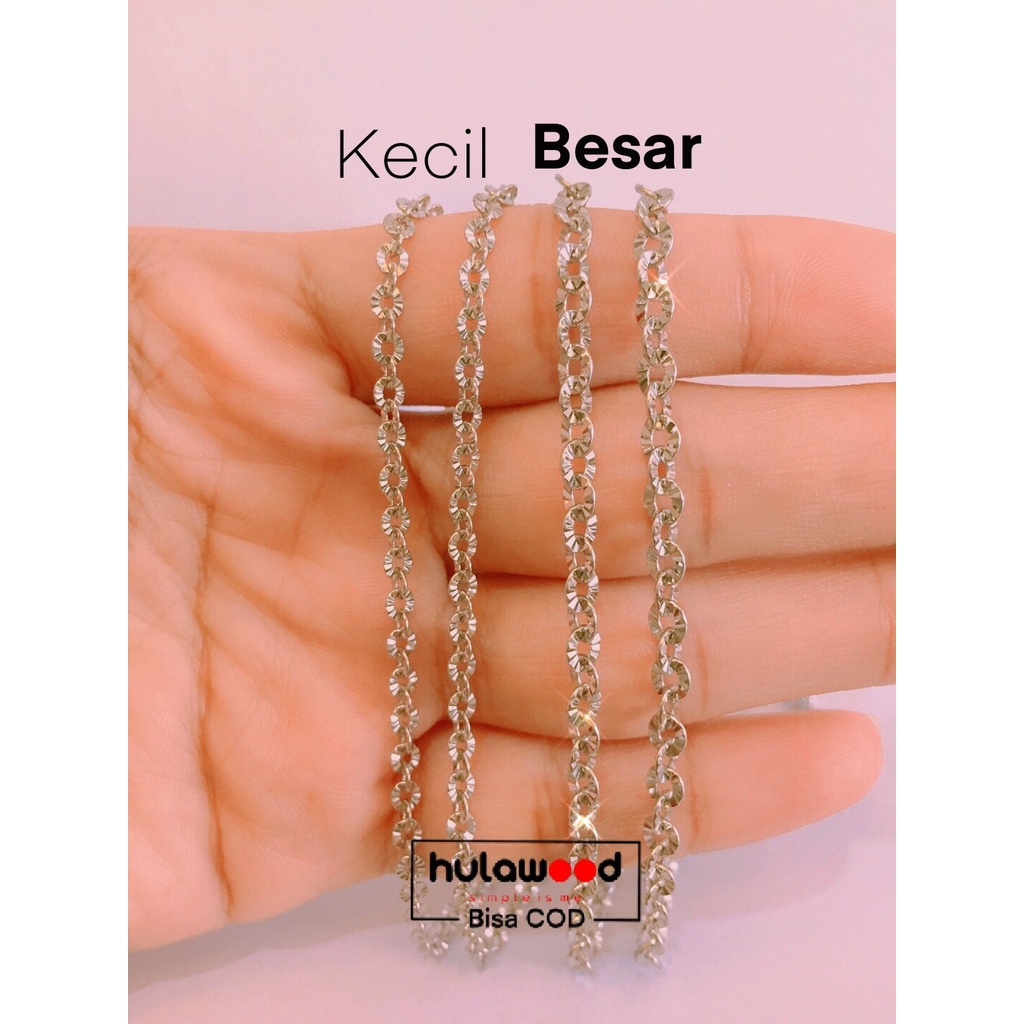 Kalung Rantai Titanium Nuri Sinar Import Stainless 316L Chain Anti Karat Pria Wanita