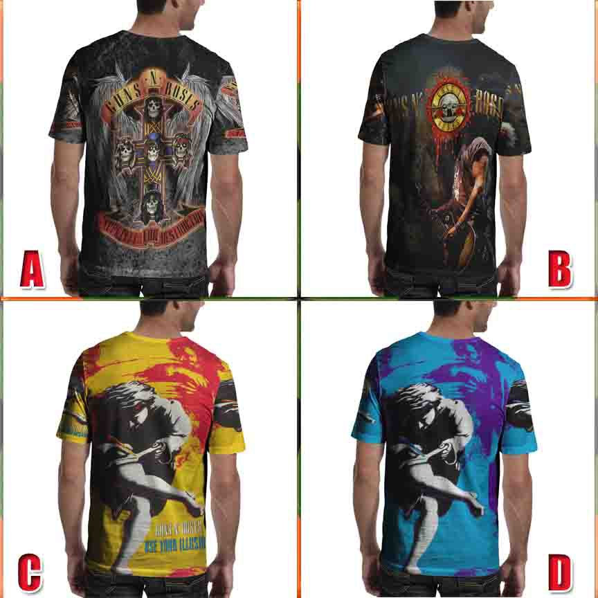 Fullprint Tshirt Guns N Roses Kaos Casual
