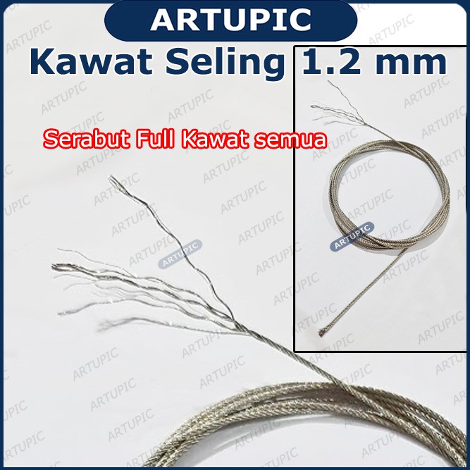 Kawat Seling 1.2 mm Kawat Selling Sling Baja Galvanise Wire Rope 1.2mm Cocok Pulley Katral Handwinch