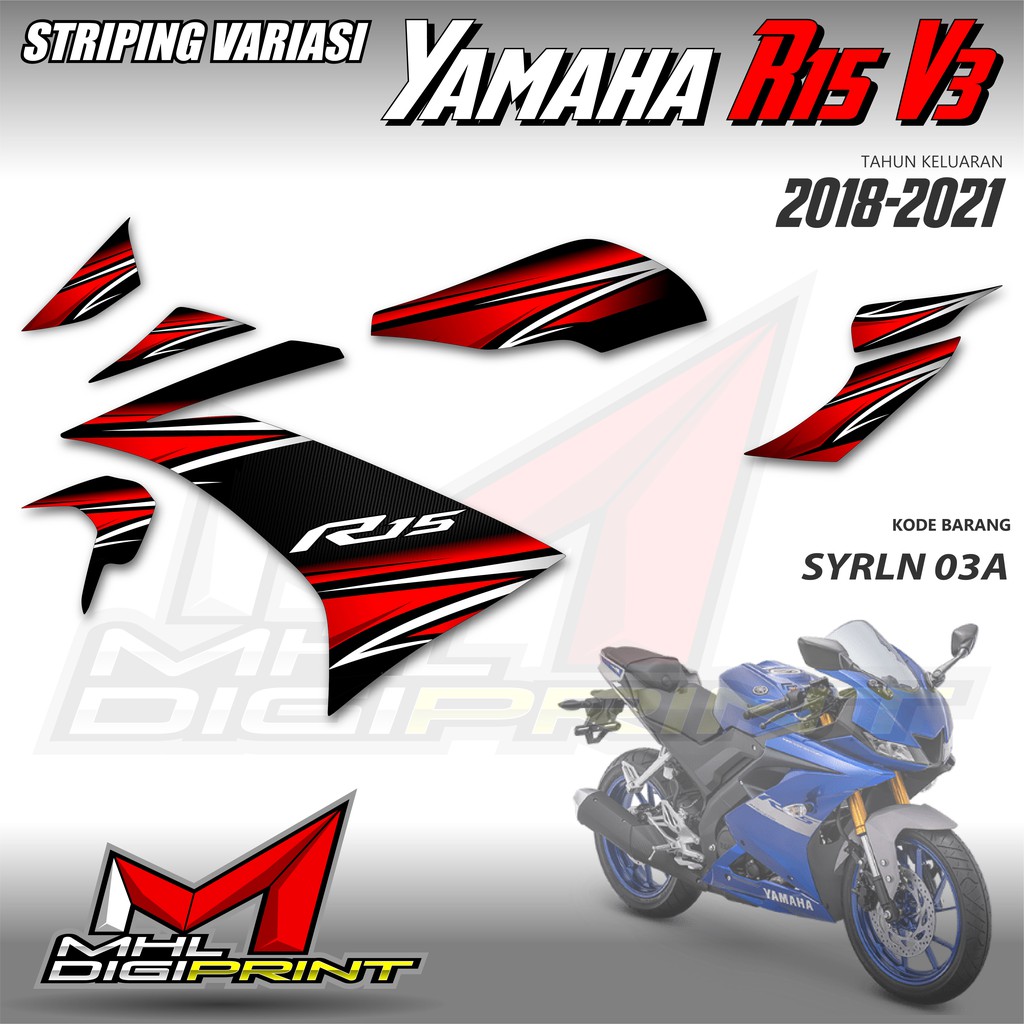 STRIPING VARIASI YAMAHA R15 V3 - STIKER R15 V3 - SYRLN 03