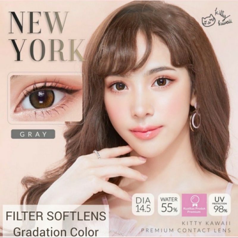 SOFTLENS FILTER NEWYORK GRAY GREY NORMAL BEDA MINUS  s.d -10.00 SOFLEN PREMIUM made in Korea