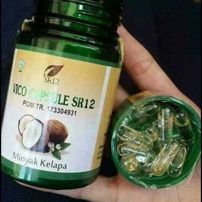 VCO Kapsul SR12 VICO CAPSULE 100 Virgin Coconut Oil MINYAK KELAPA MURNI PREMIUM ASLI BPOM AMAN BLILA