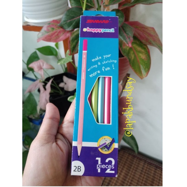 

pensil murah, pensil 2B merk happy pencil by standardpen 1 pak isi 12