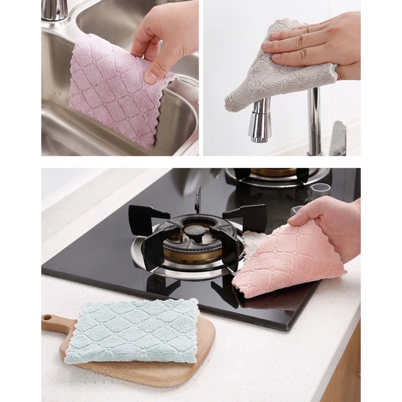 KAIN LAP CUCI PIRING MICROFIBER SERBAGUNA 25 X 14 CM