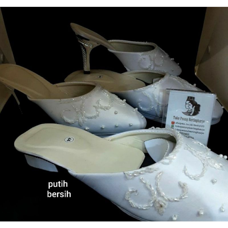 Sandal selop pengantin payet halus