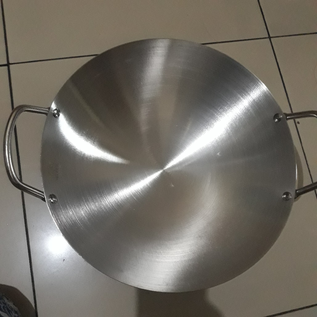 Kuali Stainless Tebal Anti Lengket 30cm,32cm,34cm,36cm