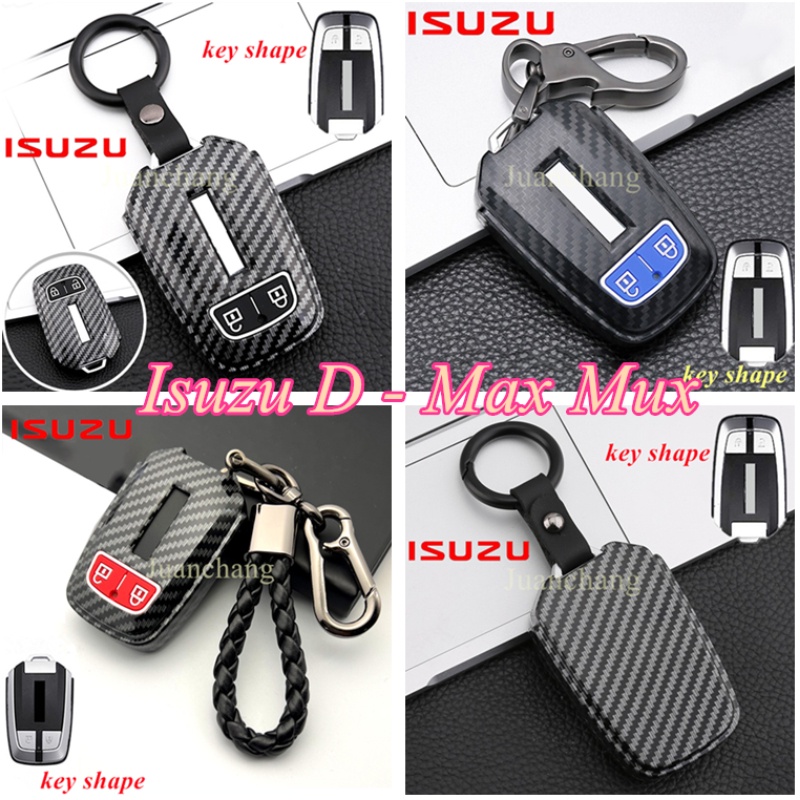 (Ready Stock) Casing Remot Kunci Mobil Bahan Silikon Aksen Serat Karbon Untuk Isuzu New dmax d max MU-X 2015 2018 2019 2020
