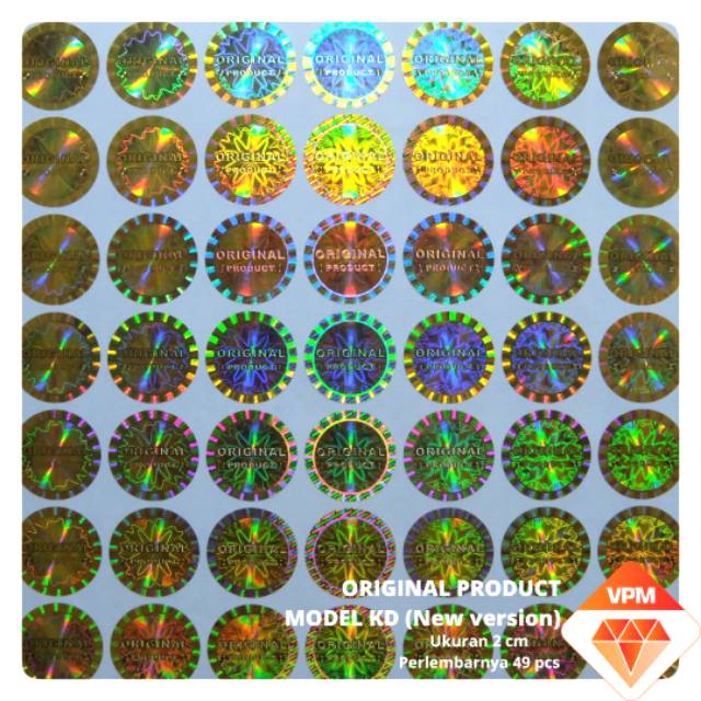 

Stiker hologram original product new Gold KD sebanyak 7 lembar