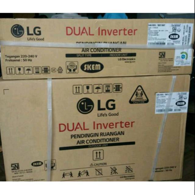 Ac LG dual inverter 1/2pk dual cool watt eco control hemat listrik gold fin auto cleaning 1/2 pk 05e