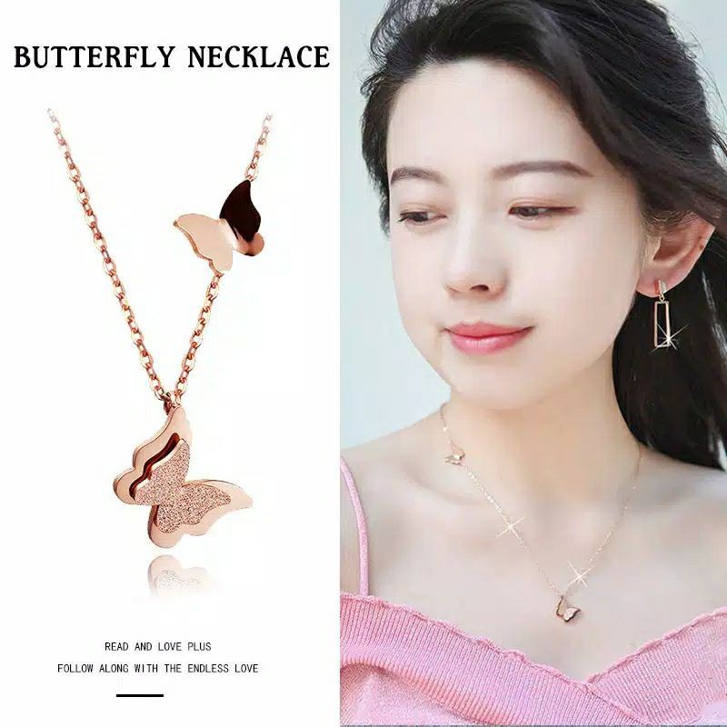 GG kalung Aksen Butterfly Titanium l#KL-128C