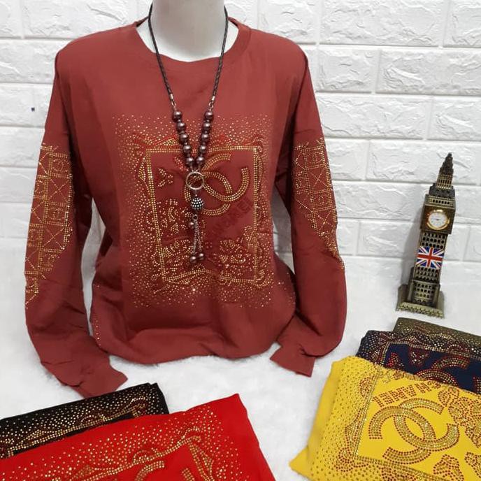 FASHION WANITA  KAOS LENGAN PANJANG IMPORT TIFFANY BEAUTY CC 3XL JUMBO KAOS WANITA {PRODUK